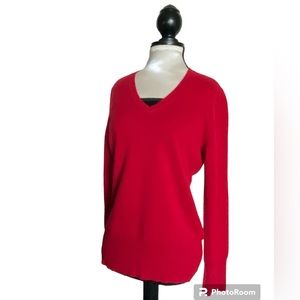 Apt.9 Women’s 100% Cashmere V-Neck Sweater/Pullover Red Size L